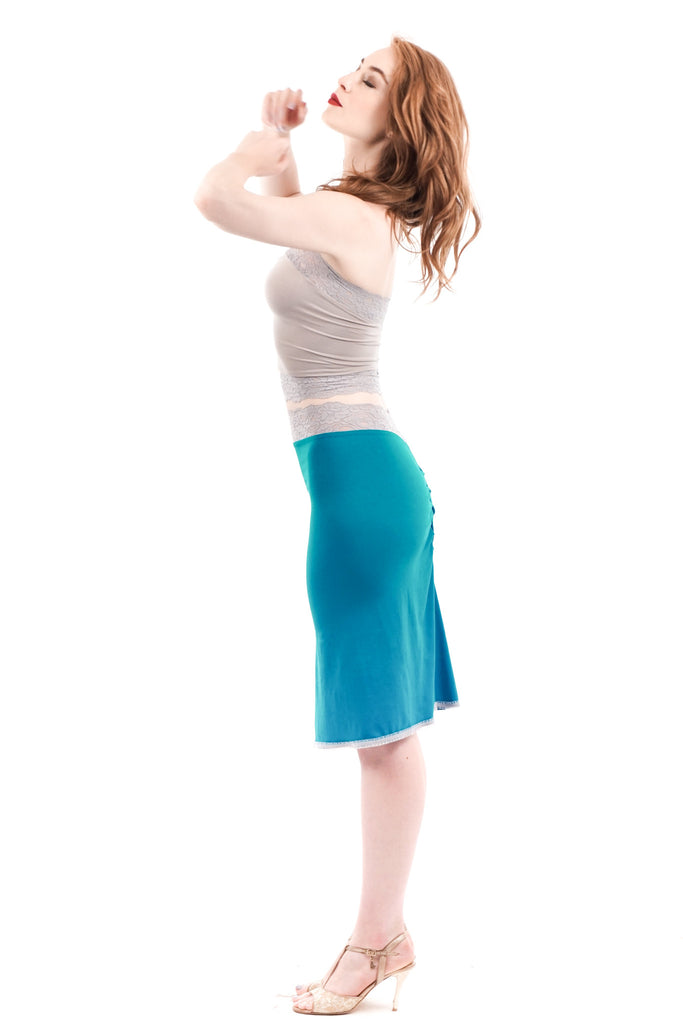 pigment blue ruched skirt