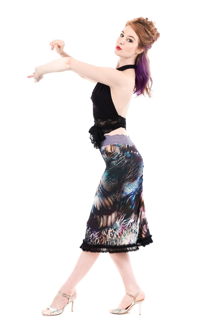 nightfeather ruched skirt