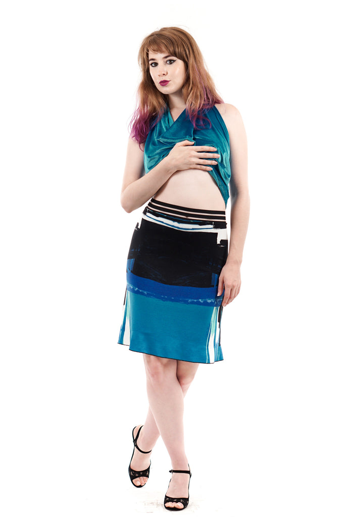 blue danube fluted skirt