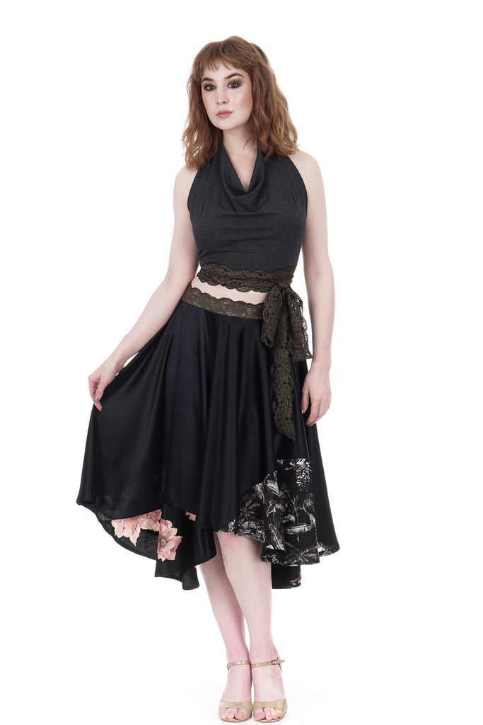 tattered flowers & tatter blooms skirt - Poema Tango Clothes: handmade luxury clothing for Argentine tango