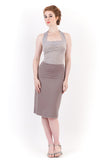greyscale ruched dress