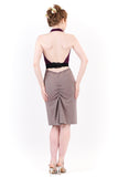 dove grey ruched bamboo skirt