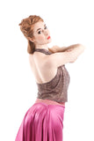dove brass draped halter