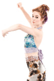 iris and lilac wrap top