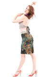 underwater tapestry ruched skirt