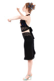 matte & chiffon ruched skirt