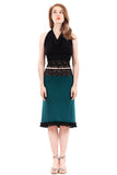 blue emerald ruched skirt