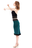 blue emerald ruched skirt