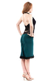 blue emerald ruched skirt