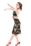 kaleidoscope moss ruched skirt