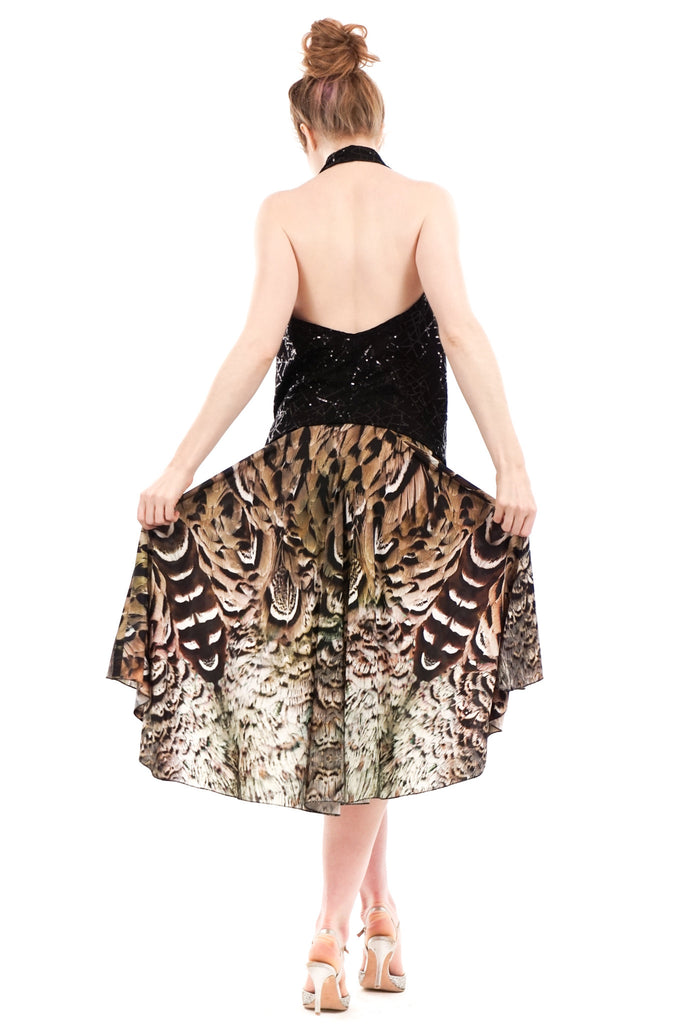 the signature skirt in land peacock