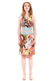 blue hanging garden fluted skirt