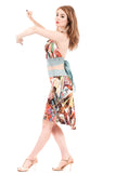 blue hanging garden fluted skirt