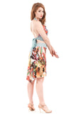 blue hanging garden fluted skirt