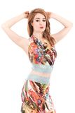 blue hanging garden wrap top