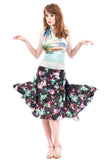 the signature skirt in chromatic floral silk