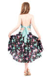 the signature skirt in chromatic floral silk
