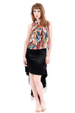 the signature skirt in black gloss and lupin