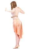 the signature skirt in wet coral silk