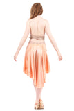 the signature skirt in wet coral silk
