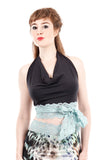 turquoise charcoal wrap top