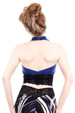 the signature halter in cobalt bamboo
