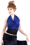 the signature halter in cobalt bamboo
