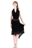 venus black fluted skirt