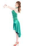 the signature skirt in jade charmeuse