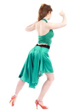 the signature skirt in jade charmeuse