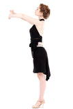 black-and-white fluted skirt