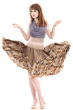 golden cranes silk skirt