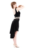 the signature skirt in mascara silk crepe