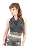 the signature halter in tin and moss