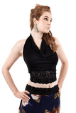black bamboo lace tie top