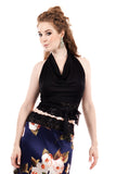 black bamboo lace tie top