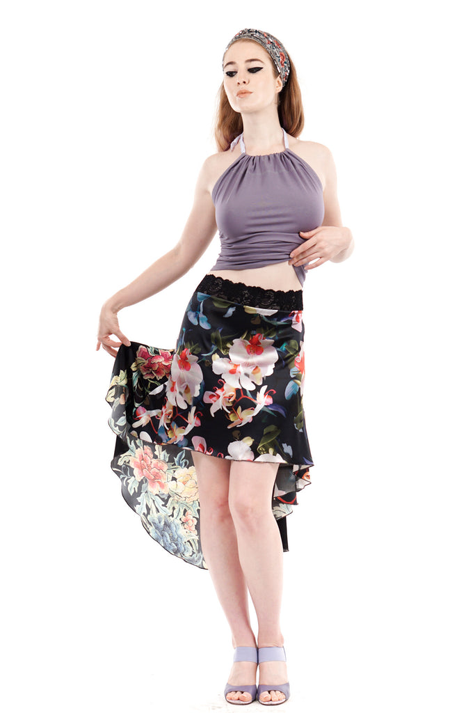 the signature skirt in orchid and embroidery