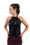 black seal high-neck halter