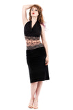 velvet seal ruched skirt