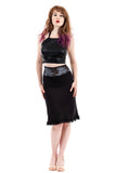 bamboo & french blue lace ruched skirt