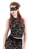 italian flocked mesh tie-neck halter