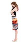 paint and light ruched skirt