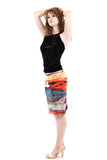 paint and light ruched skirt