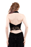 the signature halter in black and goldflower