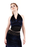sapphire velvet wrap top