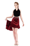 the signature skirt in garnet silk