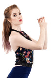 night orchid lace halter