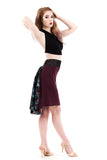 the signature skirt in plum moire and mazarine