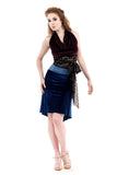 bolt blue velvet skirt