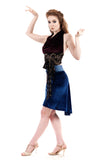 bolt blue velvet skirt